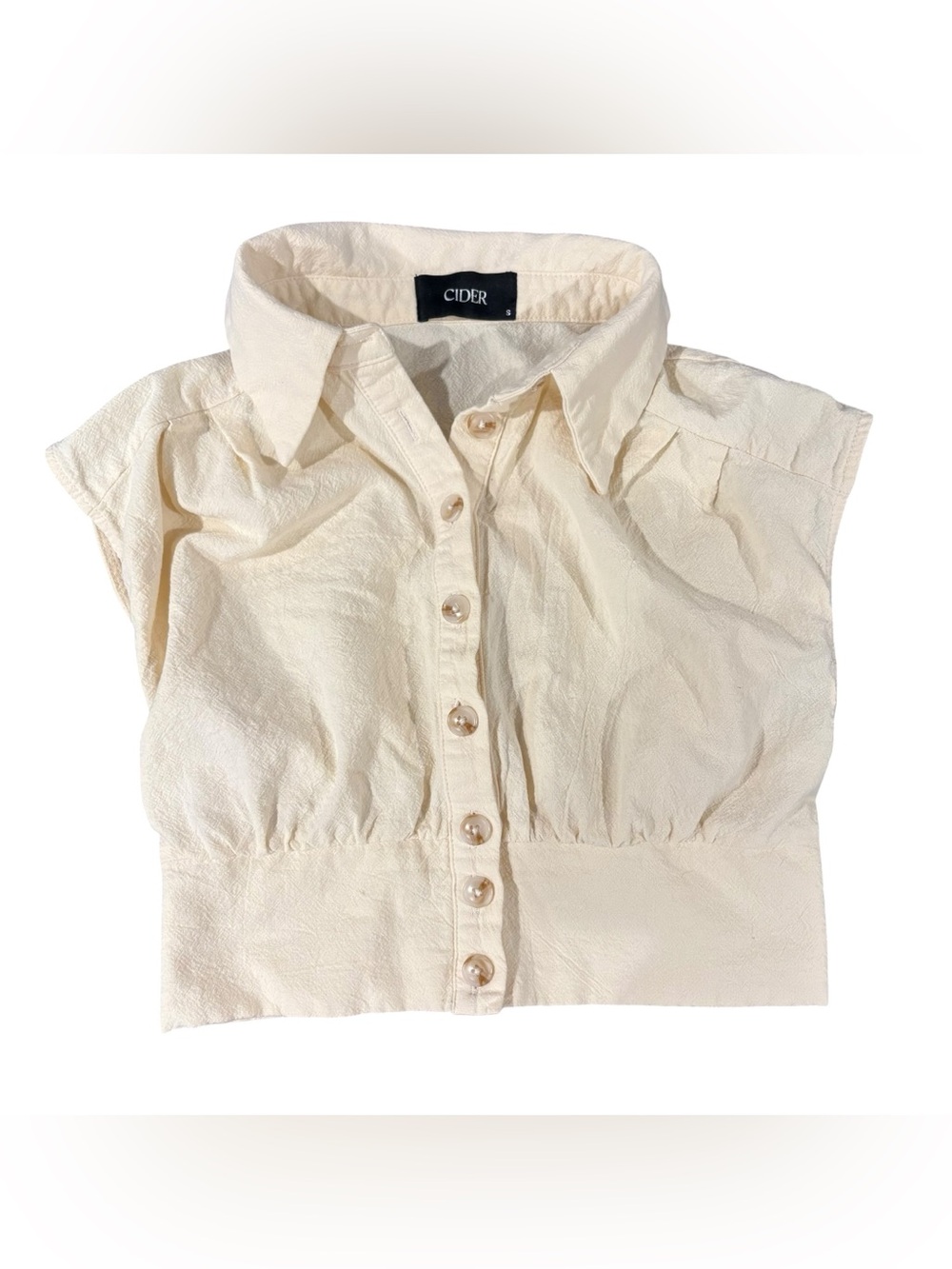 Cider Cream Collared Crop Corset Top Small Milkmaid Fairycore Regencycore